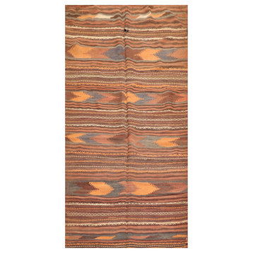 3'9''x7'2'' Hand Woven Wool Tribal Oriental Area Rug Rust, Peach