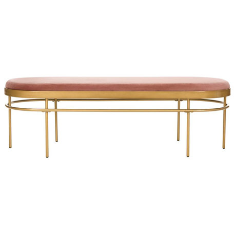 Sylva Oval Bench, Dusty Rose/Gold