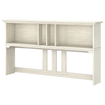 60" Bush Furniture Salinas Hutch for L Shaped Desk, Antique White