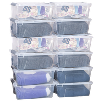 Costway 12 Pack 152Quart 144Liter Latch Stack Storage Box Bins Latches Handles