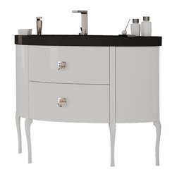 Macral Sena 47" 5/8 single bathroom vanity. White. - Bathroom Vanities And Sink Consoles