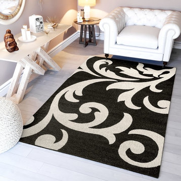 Quinton Floral Rug - Grey and Ivory - 5' X 8'