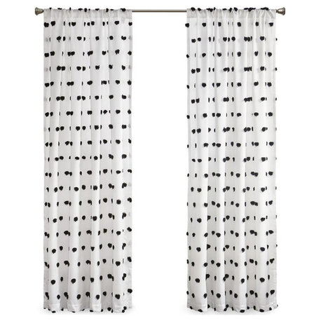 100% Polyester Pom Pom Embellished Window Panel, ID40-1798