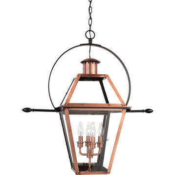 Quoizel RO1914AC Rue De Royal 4 Light Outdoor Lantern - Aged Copper