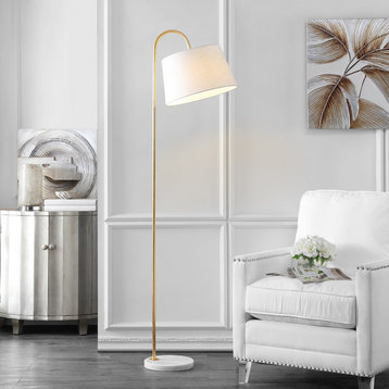Safavieh Dacey Floor Lamp Gold Leaf/White