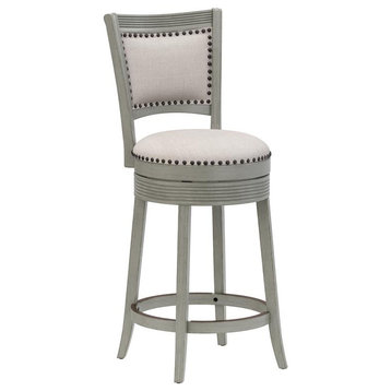 Hillsdale Furniture Lockefield Wood Counter Height Swivel Stool, Aged Gray