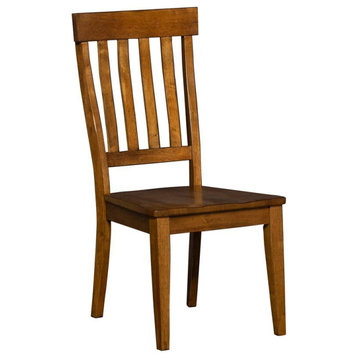 A-America Toluca Slatback Dining Side Chair in Rustic Amber (Set of 2)