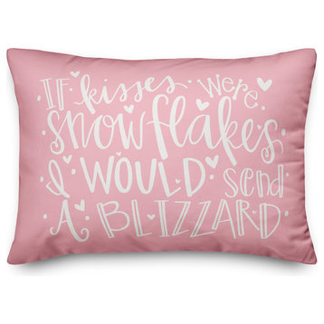 Snowflake Kisses 14"x20" Throw Pillow Cover