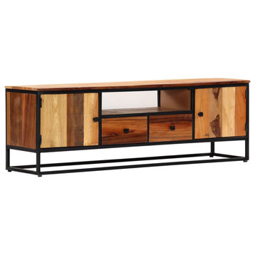 vidaXL TV Stand TV Unit Sideboard TV Console Solid Reclaimed Wood and Steel