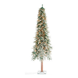 Pre-Lit Flocked Alpine Tree 5' - Holiday Decorations