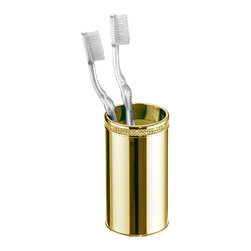 Secret Bath - Cecilia Luxury Gold Swarovski Crystals Toothbrush Holder - Toothbrush Holders