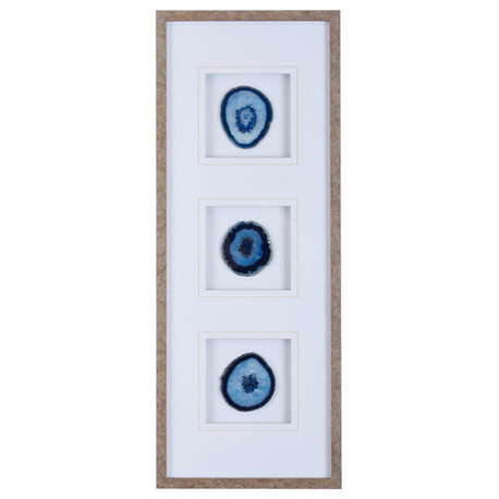 Madison Park Framed Agate Stone, Blue