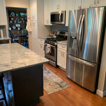 Kitchen island and cabinets updated