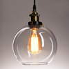 Yescom Vintage-Style Glass Ball Ceiling Lamp Pendant, Clear, 7.9"
