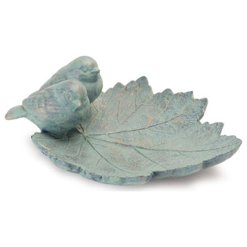 Leaf With Perched Birds, 2-Piece Set