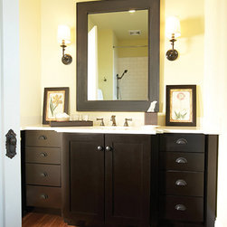 Bathroom Cabinetry from Wellborn Hanover Maple finished in Midnight - Bathroom Vanities And Sink Consoles