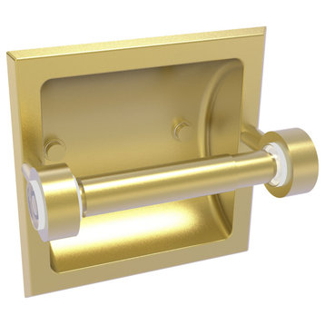 Clearview Recessed Toilet Paper Holder, Satin Brass