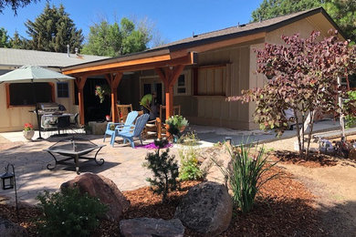 Inspiration for a transitional exterior home remodel in Other