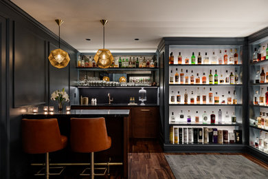 Inspiration for a large contemporary home bar remodel in Seattle