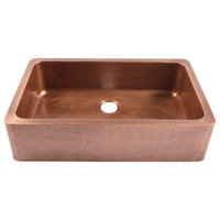 Adams Copper 36" Single Bowl Farmhouse Apron Front Undermount Kitchen Sink