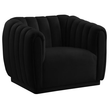 Dixie Velvet Upholstered Chair, Black
