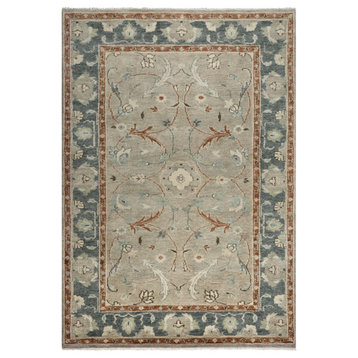 Alora Decor Abby 9' x 12' Lt. Blue/Brown/Beige/Blue Hand Knotted Area Rug
