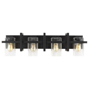 Sea Gull Mitte 4-Light Bath Vanity Light 4441504EN7-112, Midnight Black