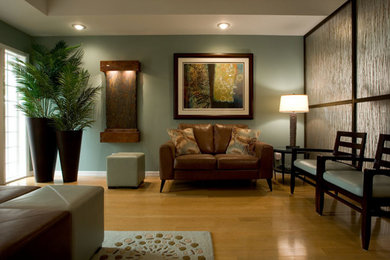 Living room - transitional bamboo floor living room idea in Orlando