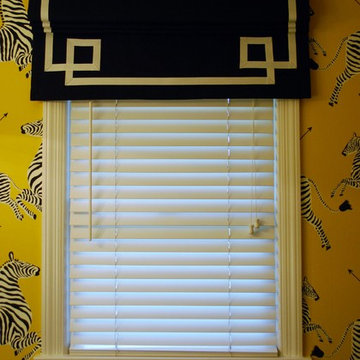 Roman Shade with Greek key design