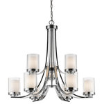 Z-Lite - Z-Lite 9 Light Chandelier, Chrome, 426-9-CH - Clean, graceful lines of the arms + glass shades define the Willow family. Chrome fixtures and inner matte opal with clear outer glass shades create clean and unique designs.