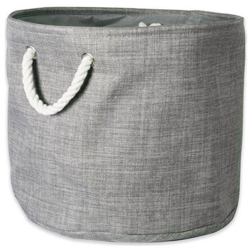 Dii Polyester Bin Variegated Gray Round Small