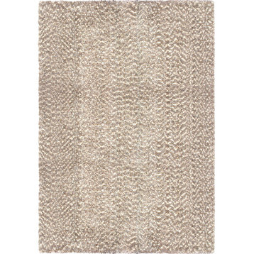 Palmetto Living by Orian Cotton Tail Solid Beige Area Rug, 5'3"x7'6"