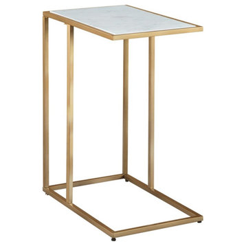 Bowery Hill Champagne and White Accent Table