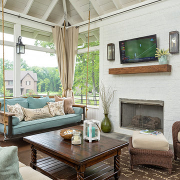 Custom Outdoor Fireplace on Nashville Porch