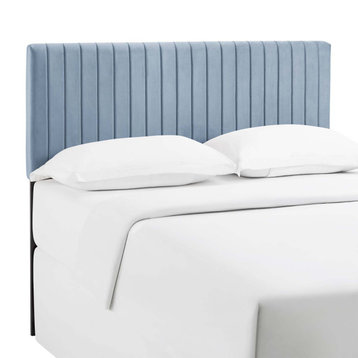 Keira Full/Queen Performance Velvet Headboard Light Blue