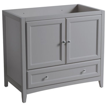 Fresca Oxford 36" Traditional Wood Bathroom Cabinet with 2-door in Gray