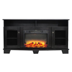 Lincoln Convertible Media Electric Fireplace Transitional