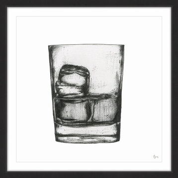 "Bourbon on the Rocks" Framed Painting Print, 32"x32"