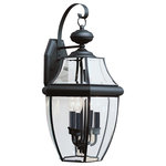Generation Lighting Collection - Sea Gull Lighting 3-Light Outdoor Lantern, Black - Bulbs Included