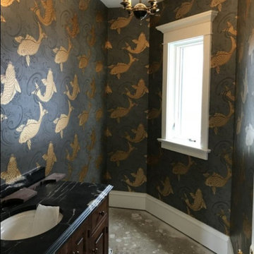 Bathroom wallpaper installation in Franklin, MI 48025