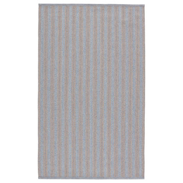 Jaipur Living Topsail Indoor/ Outdoor Striped Area Rug, Light Blue/Taupe, 7'6"x9