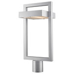 Z-Lite - Z-Lite 566PHBR-SL-LED Luttrel 1 Light Outdoor Post Mount Fixture in Silver - Make an exterior space look fresh and engaging with this silver aluminum one-light outdoor post mounted fixture. A modern silhouette complements its beautiful finish and makes the most of illumination from energy-saving integrated LED technology.