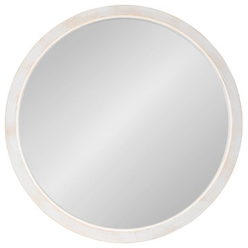 Uldrich Wood Framed Mirror, White, 24 Diameter