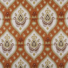 Designer Fabrics K0027B 54 in. Wide Orange- Red And Green- Vines And Leaves  Upholstery Fabric 