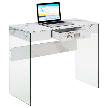 Soho 1 Drawer Glass 36 Inch Desk