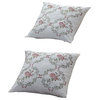 Rose Embroidery 2 Piece Pillow Cover Set, 26" X 26", Light Pink