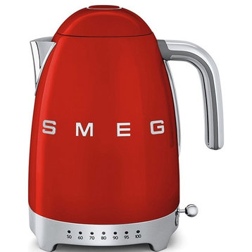 Smeg Red Stainless Steel 50's Retro Variable Temperature Kettle