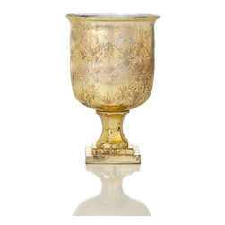 Chateaux 16445 13" Cut Glass Hurricane Candle Holder - Candleholders