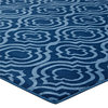 Frame Transitional Moroccan Trellis 5x8 Area Rug in Moroccan Blue and Light Blue