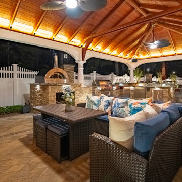 Farmingdale, NJ: Full Backyard Makeover, Pool Renovation, Pavilion Install